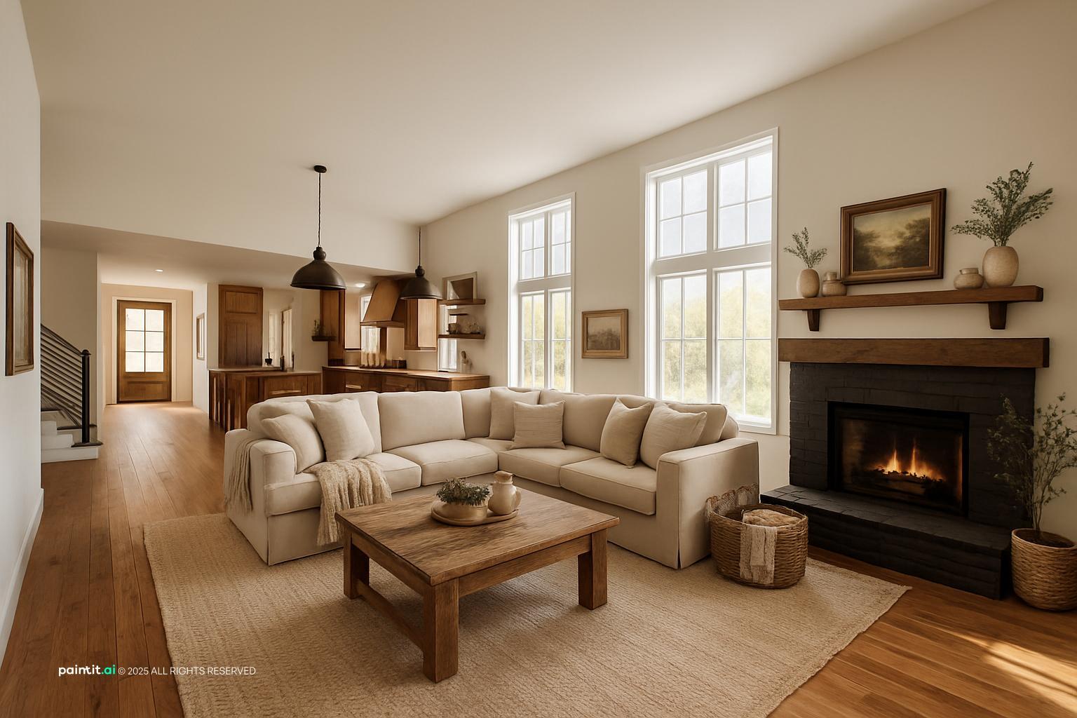 Rustic Farmhouse Farmhouse Living Room Ideas: Decor Concepts | Paintit.ai - 21