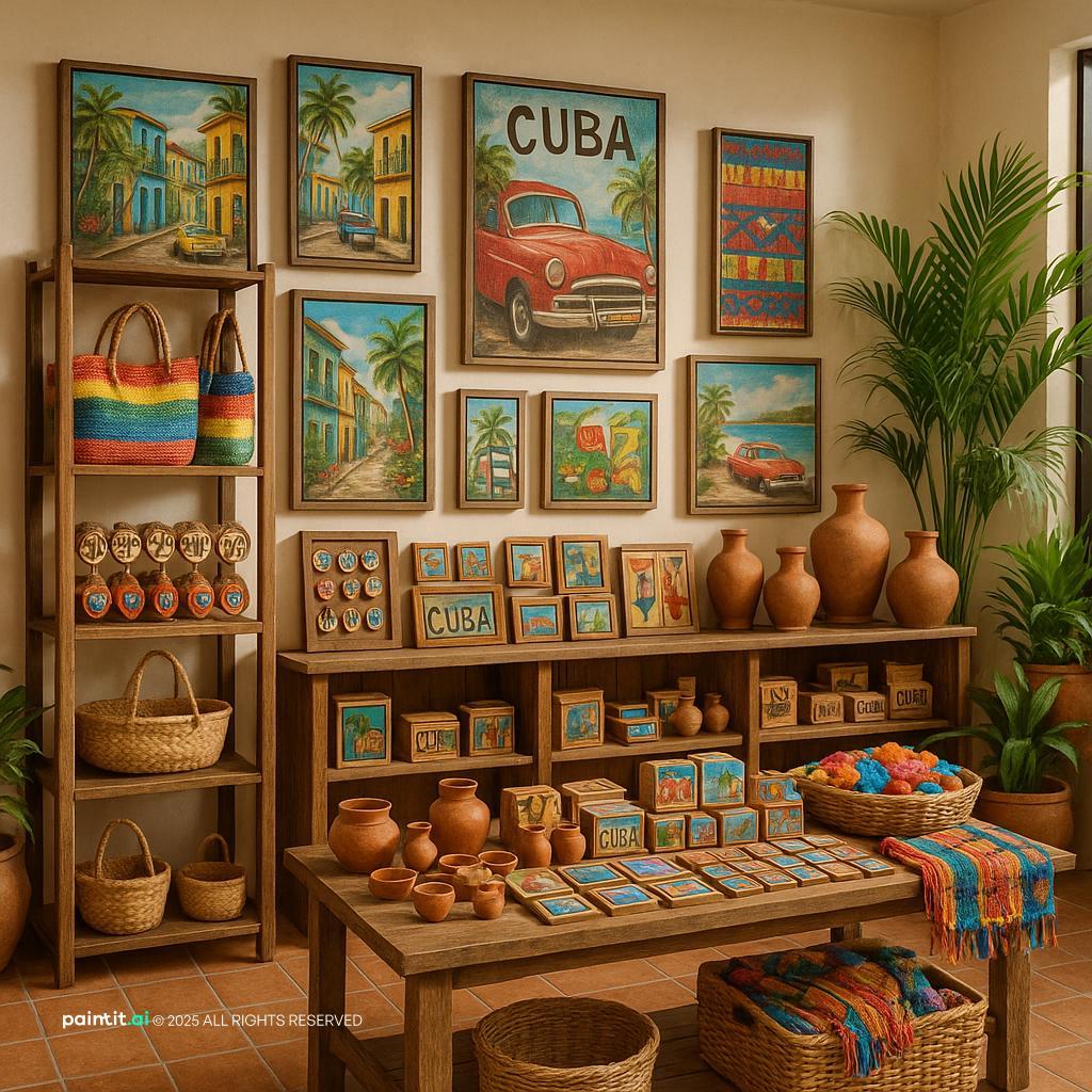 Handmade goods retail shop with warm display atmosphere