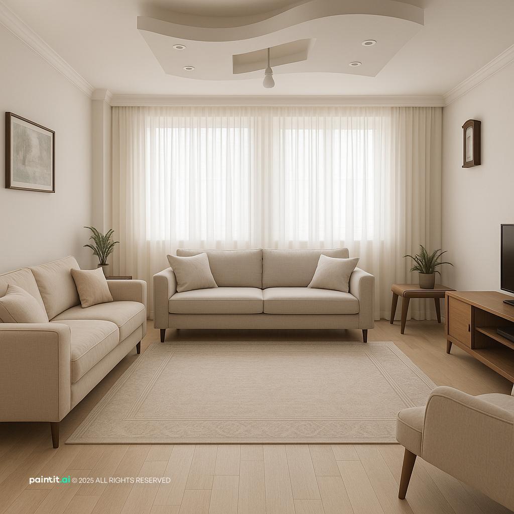 White Gray Brown Living Room - Design Ideas | Paintit.ai - 27