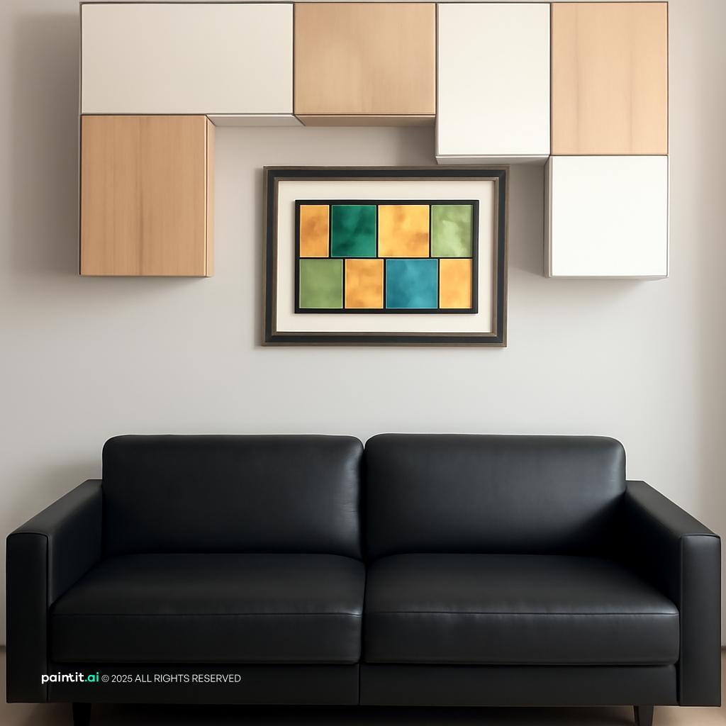 White Living Room With Black Trim - Elegant Interiors | Paintit.ai - 14