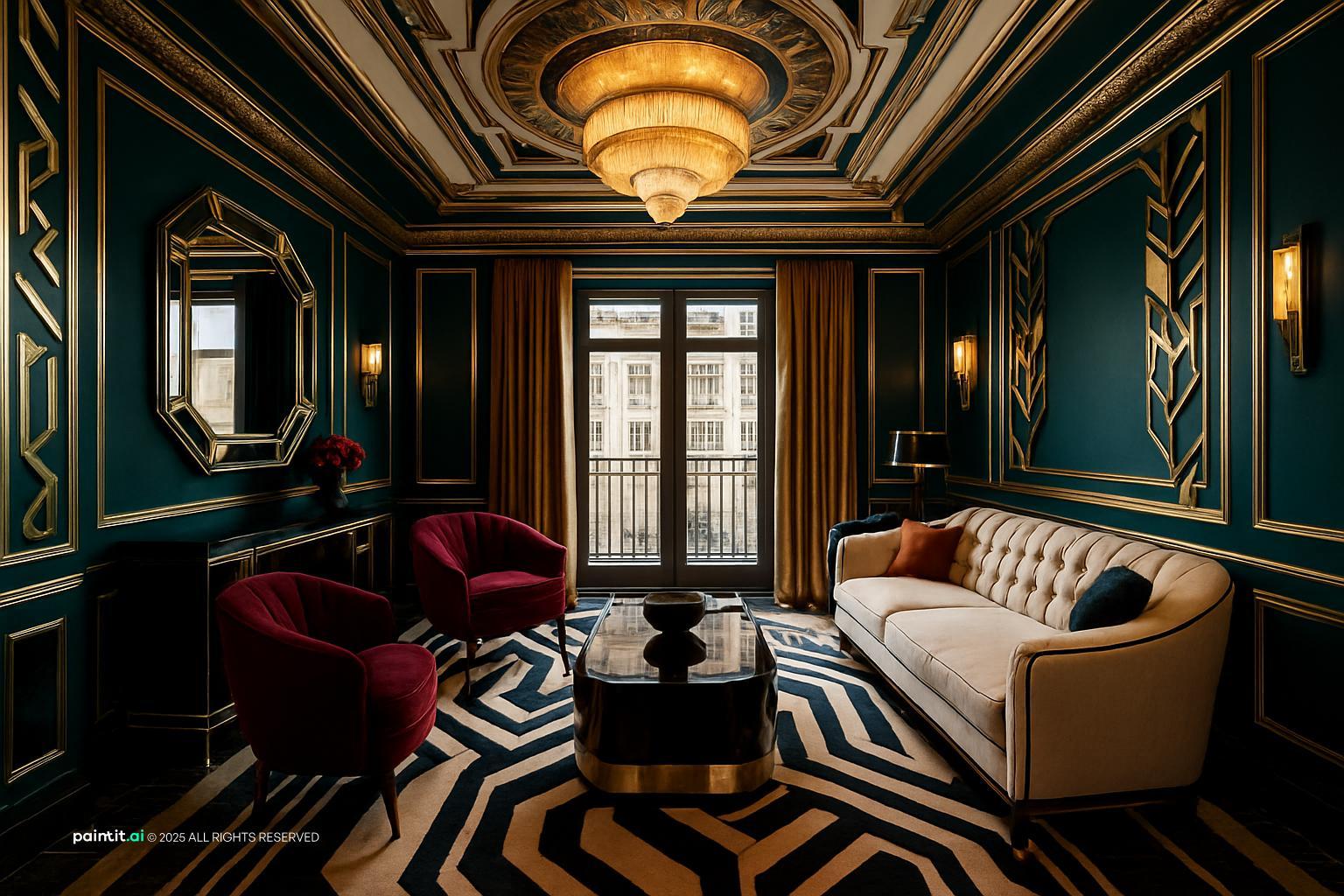 1920s Living Room: Elegant Design Concepts | Paintit.ai - 4