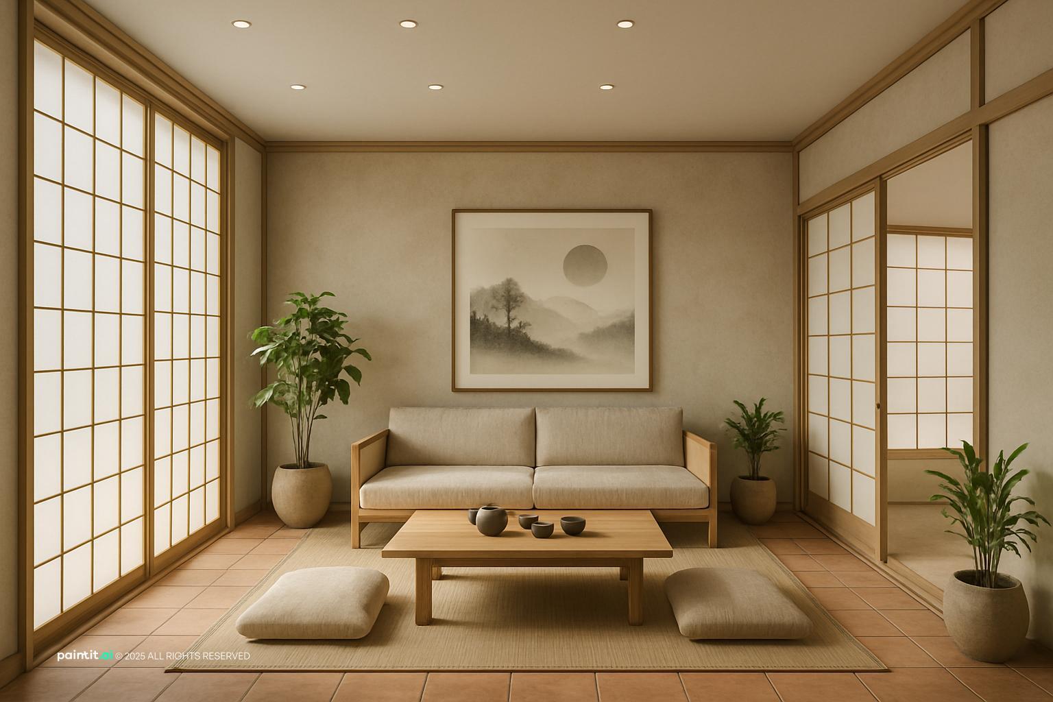 Japandi Living Room Design - Minimalist Style Guide | Paintit.ai - 8
