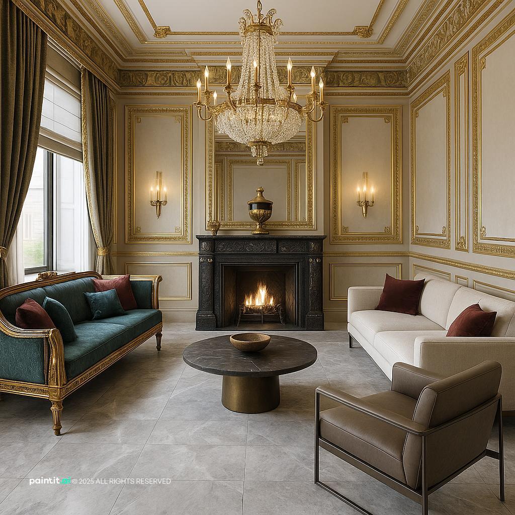 Opulent Empire-Style Living for Royal Style Interior Design