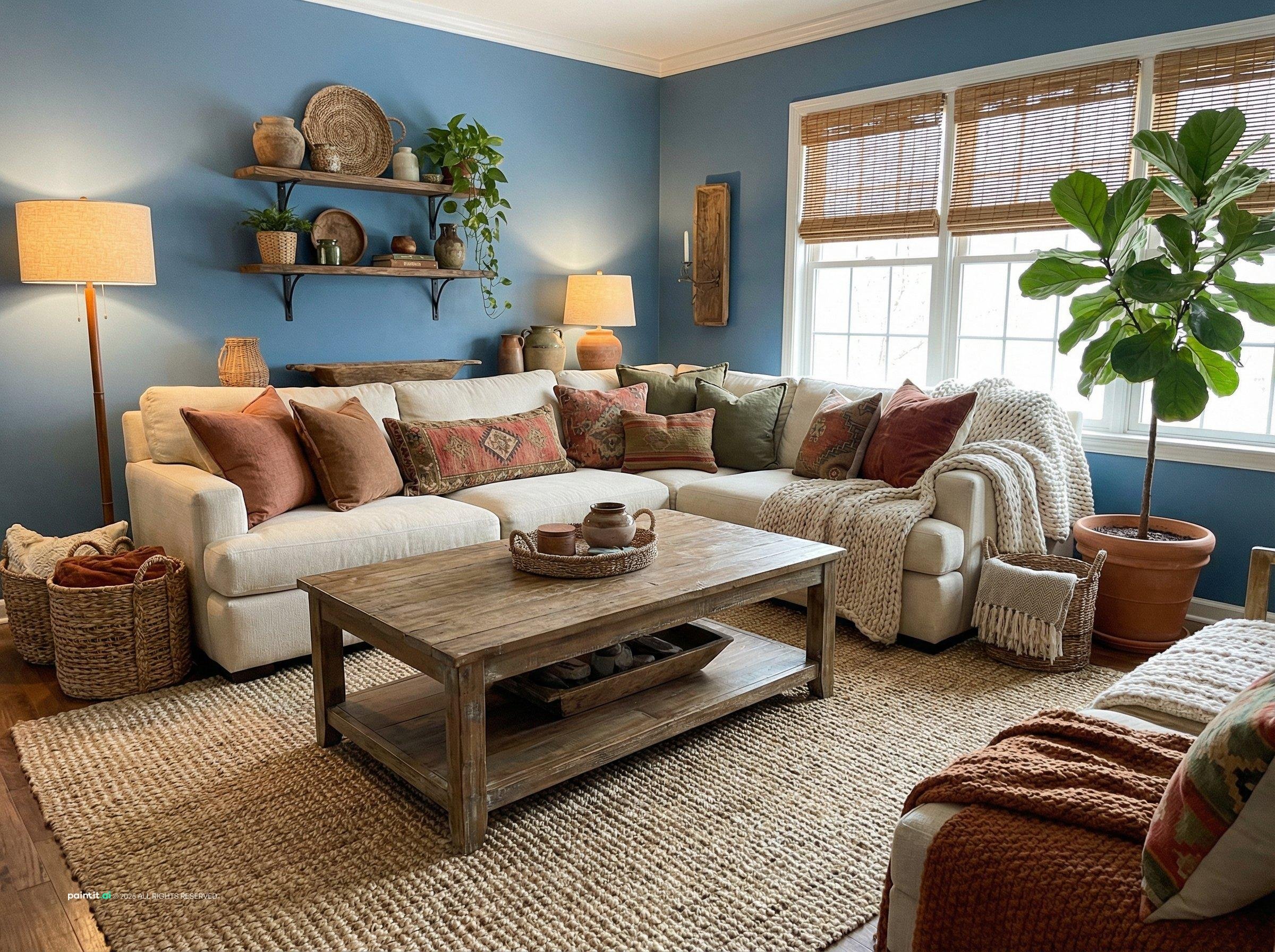 Rustic Vintage Living Room - Decor Ideas | Paintit.ai - 26