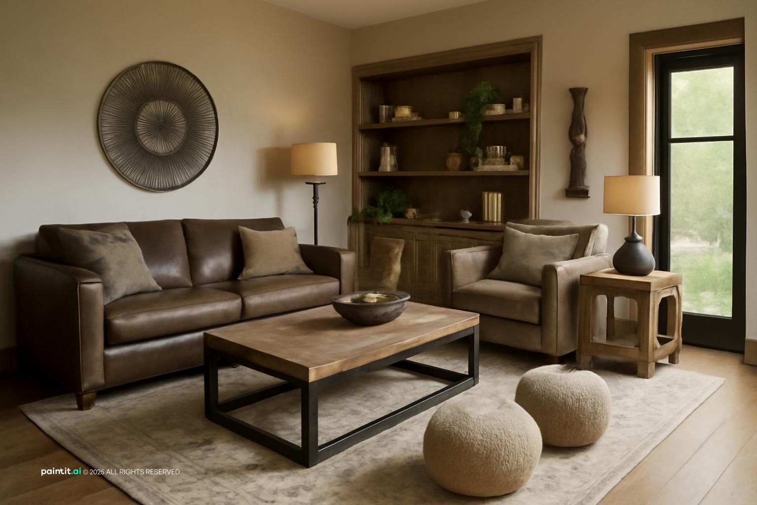 Earthy Living Room - Natural Design Inspiration | Paintit.ai - 6