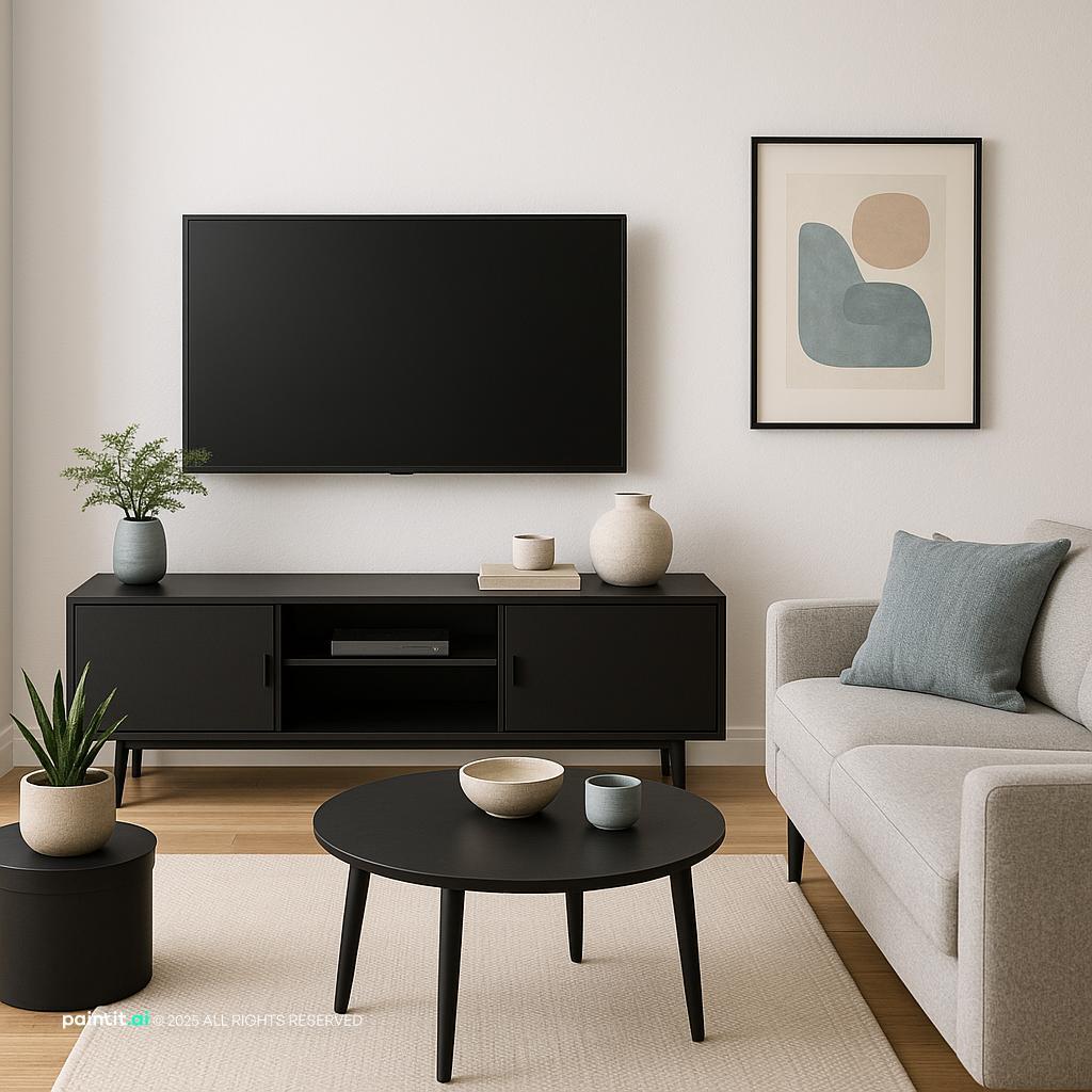 Modern Living Room with Natural Touch, featuring subtle white marble living room accents.