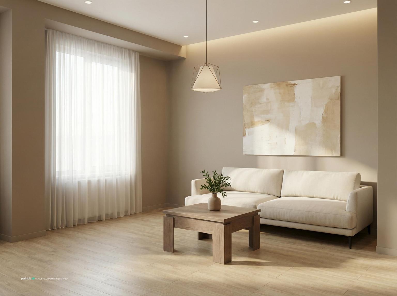 White Living Room with Green Accents - Design Inspiration | Paintit.ai - 20