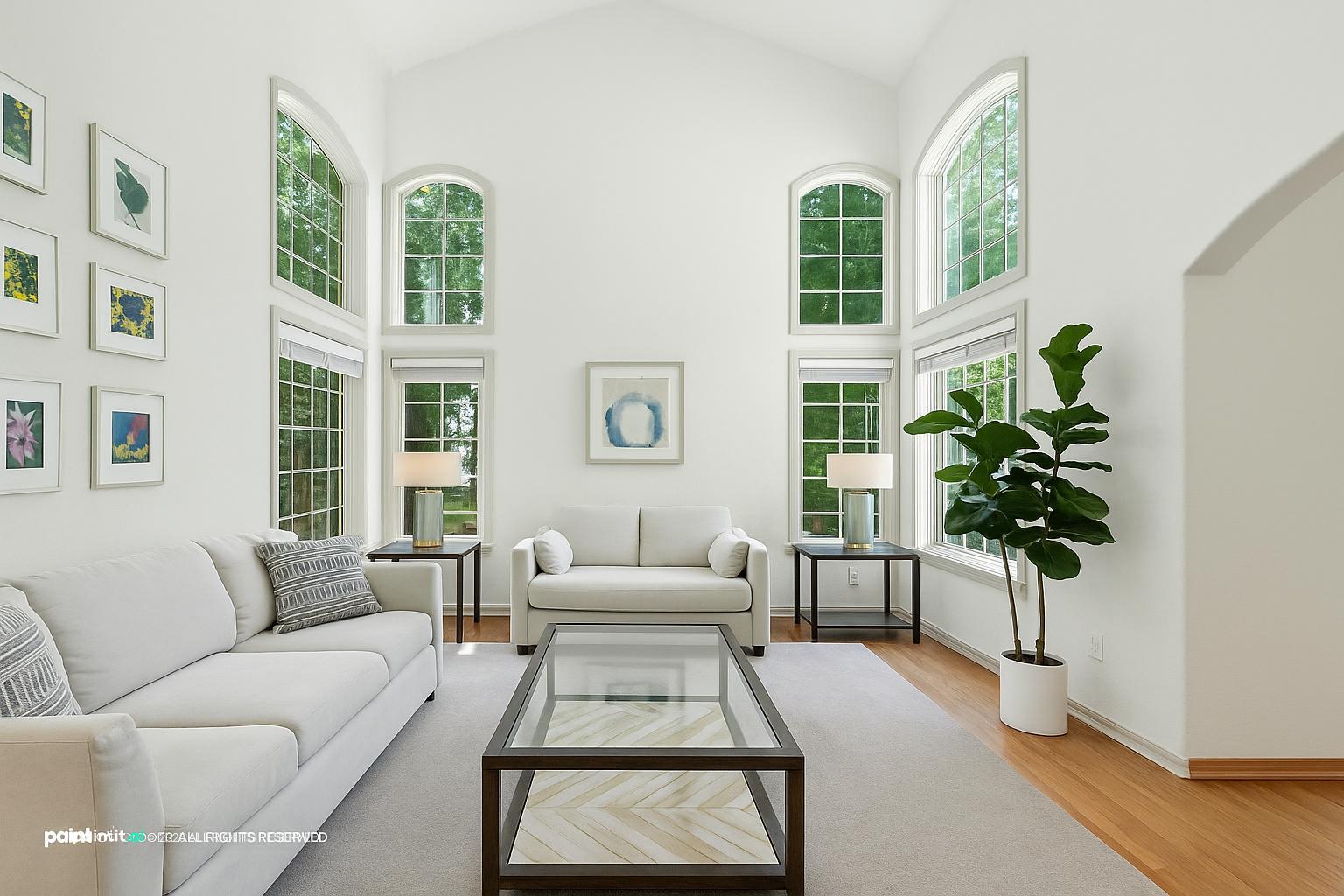 White Wainscoting Living Room - Design Inspiration | Paintit.ai - 3