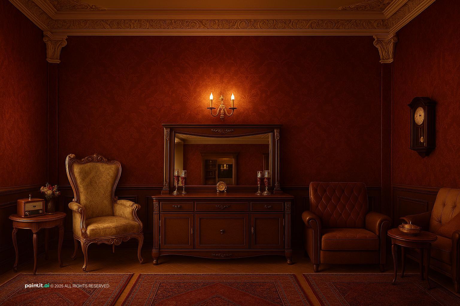 Wine Red Living Room: Elegant Decor Ideas | Paintit.ai - 23