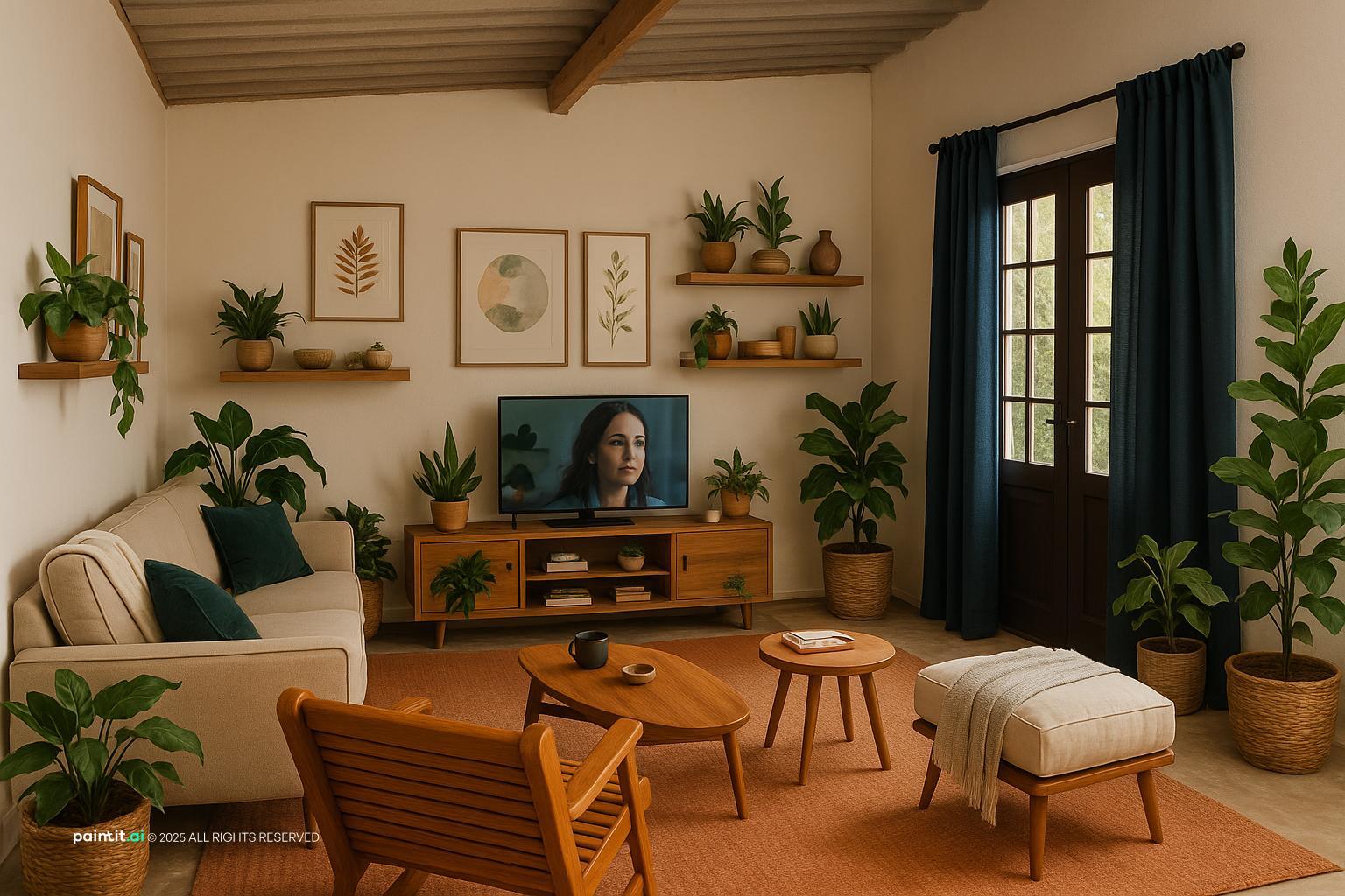 Blue and Green Living Room: Design Ideas | Paintit.ai - 29