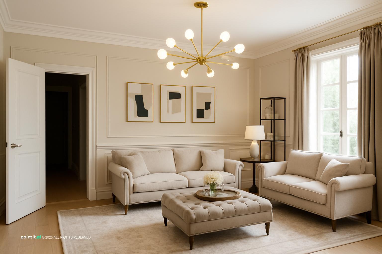 White Oak Floors Living Room - Interior Design Ideas | Paintit.ai - 20