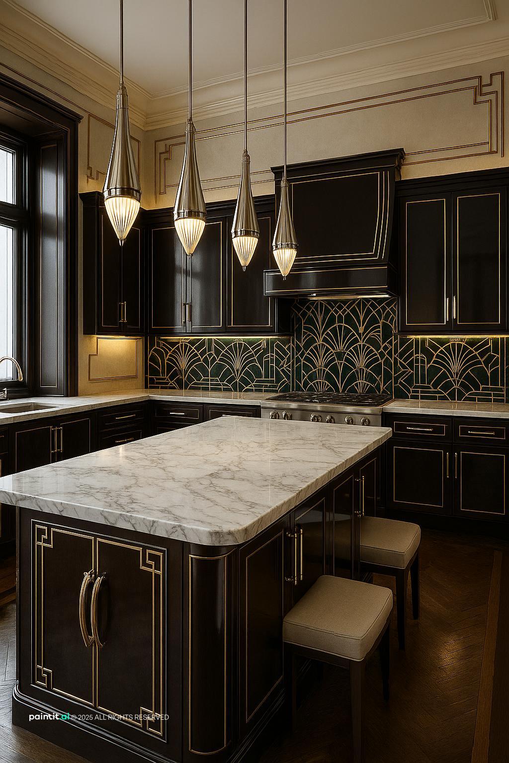 1930s Art Deco Kitchen for 1930s Interior Design Style