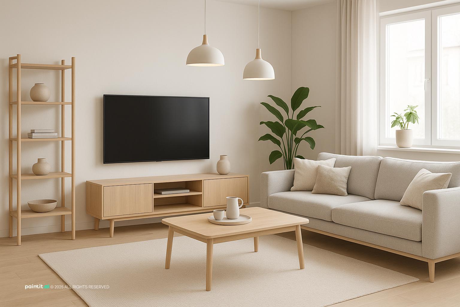 Scandinavian Living Room with Contemporary Touches showing Scandinavian simplicity, light wood warmth, warm wood for Scandinavian Design Living Room.