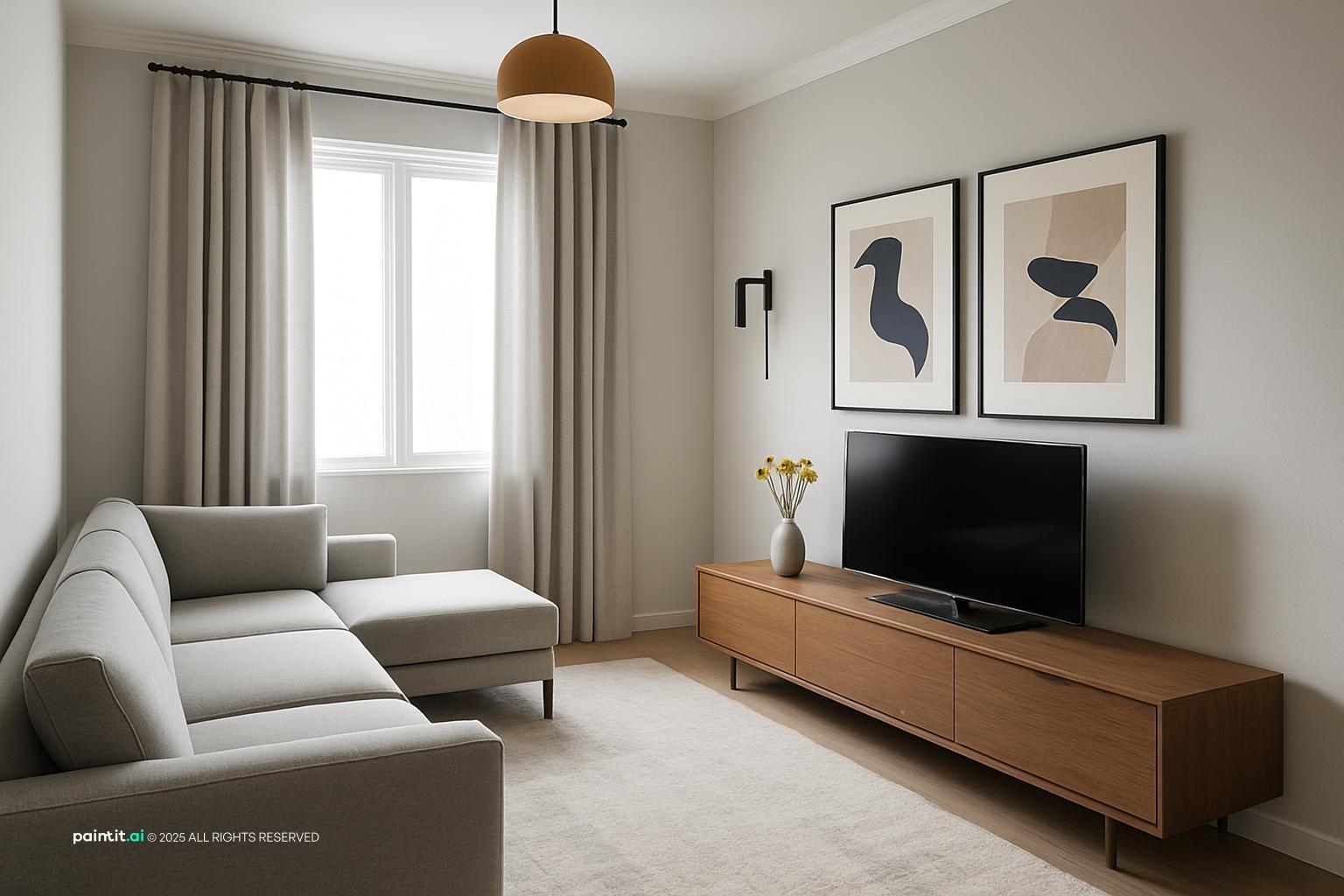 Navy Blue and Burnt Orange Living Room - Design Ideas | Paintit.ai - 23