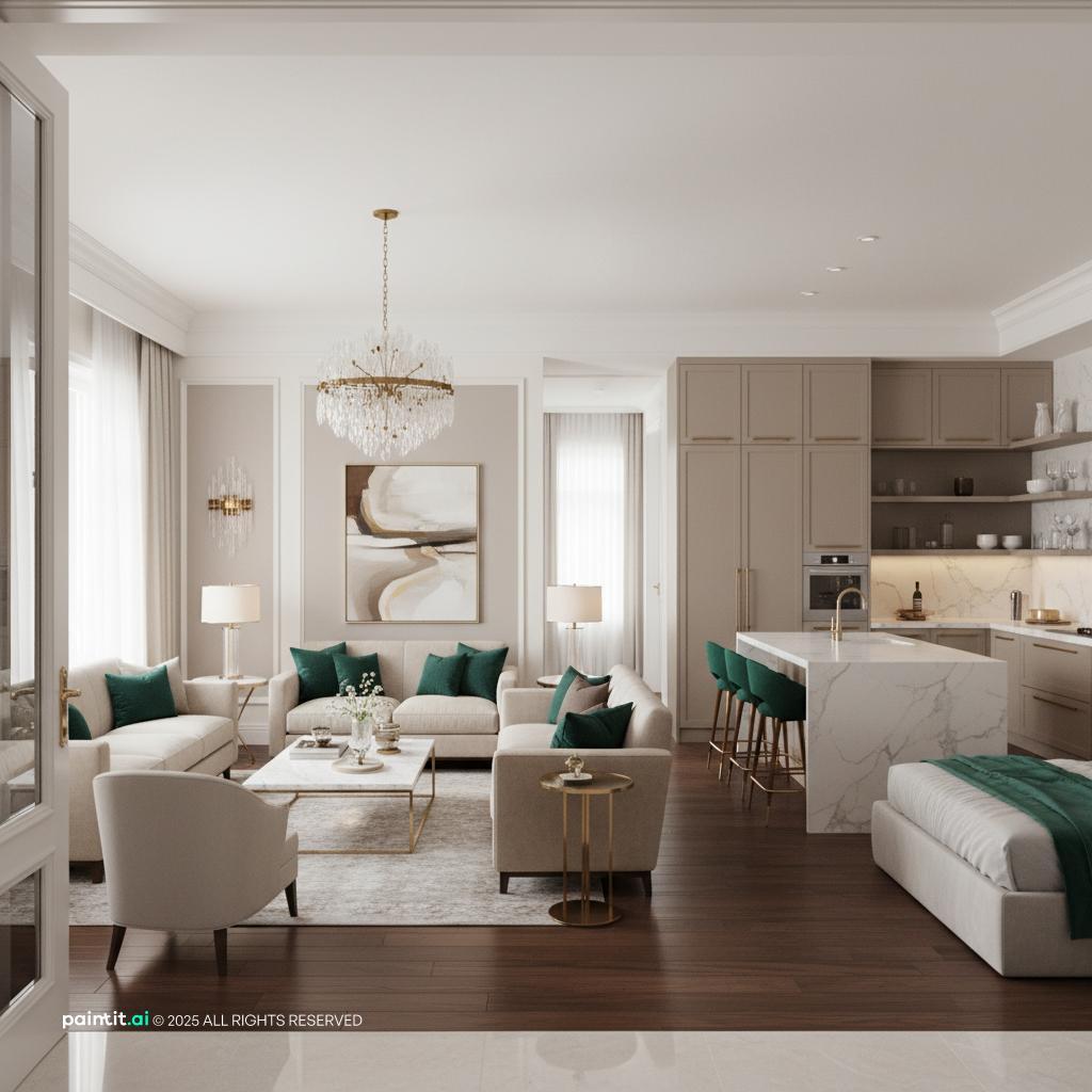 New England coastal Colonial interior with painted wood navy accents and natural light 11