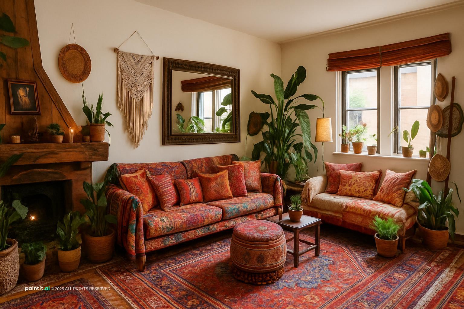 Vintage Eclectic Living Room - Design Inspiration | Paintit.ai - 32