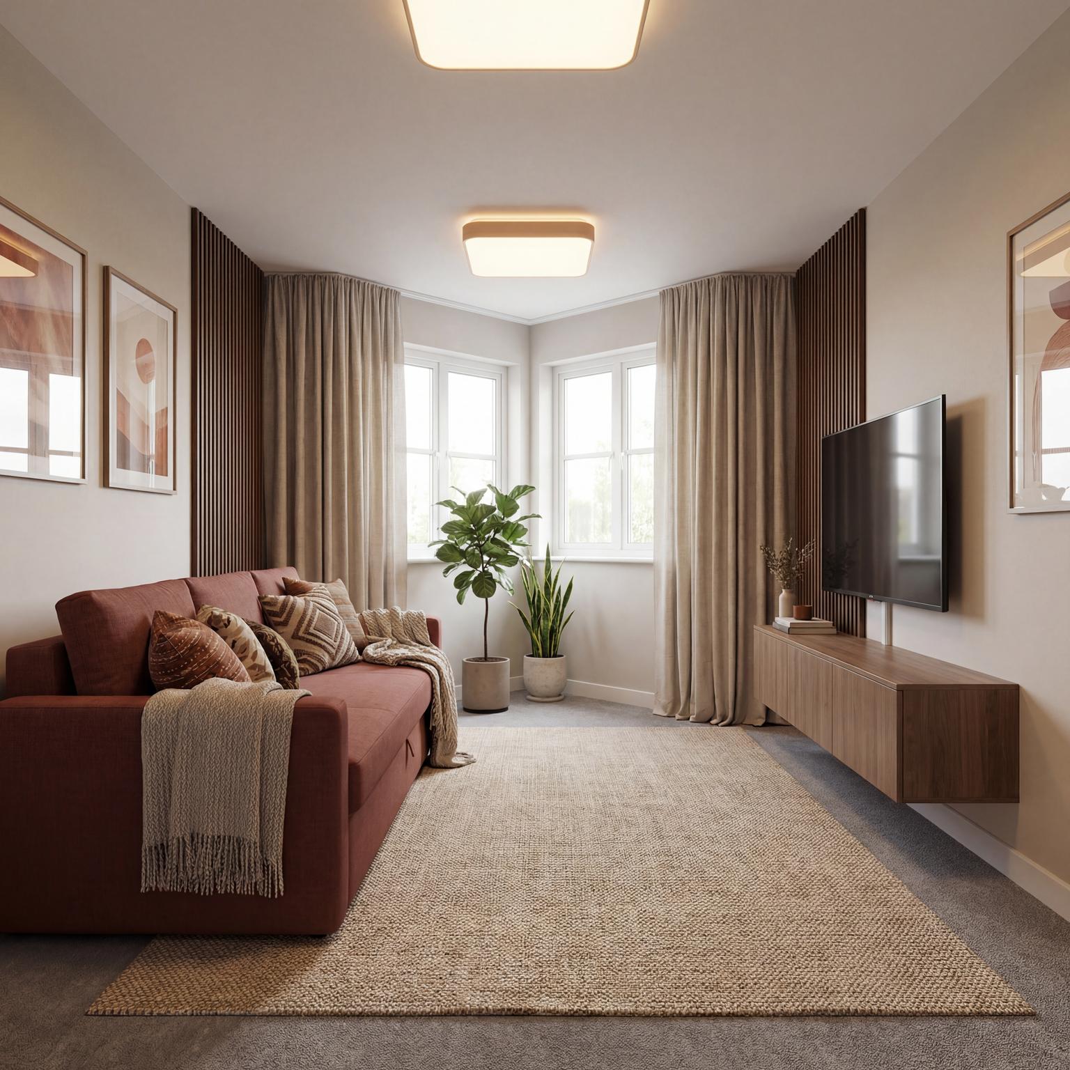 Elegant redesign of a cozy second living room, featuring custom built-in storage, integrated bookshelves, and functional cabinetry for a refined space.