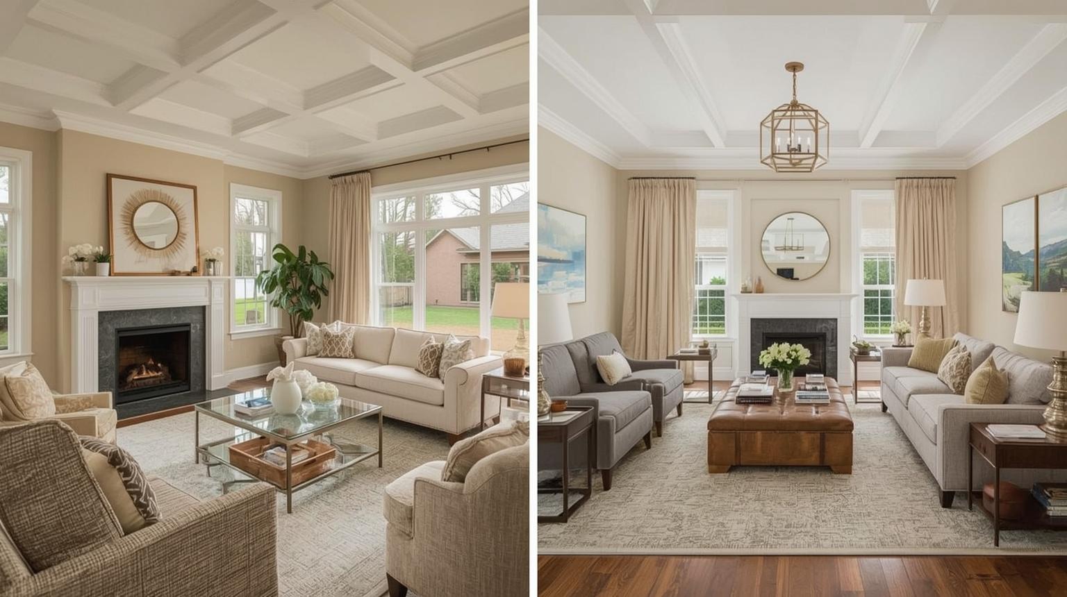 Side-by-side room designs showing personalization