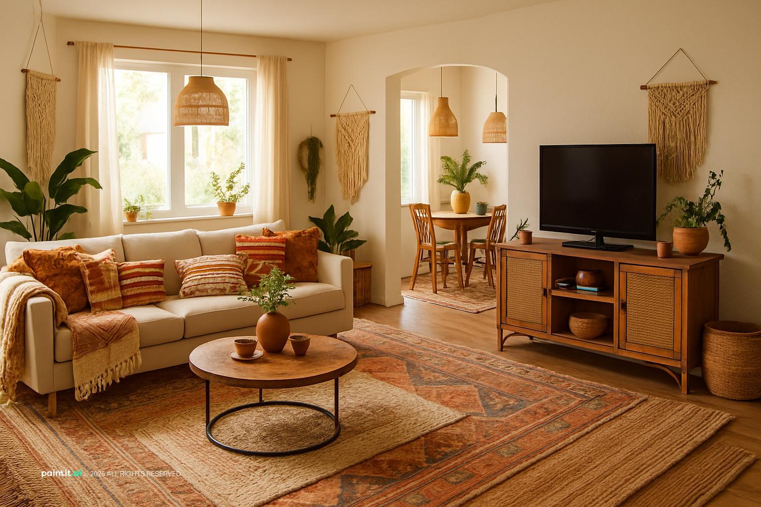 Boho Coastal Living Room: Design Inspiration | Paintit.ai - 9