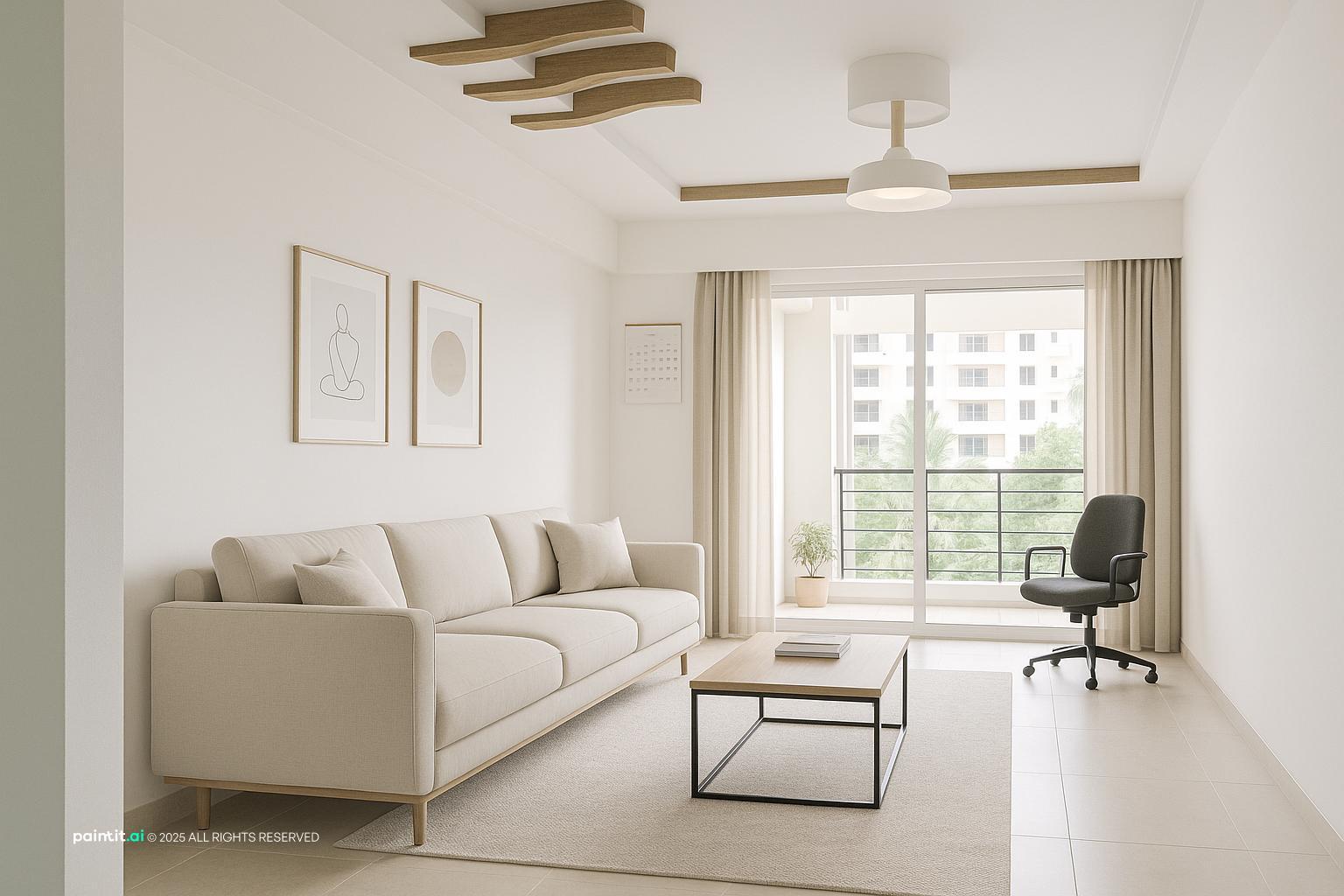 White Gold Living Room - Luxurious Decor Ideas | Paintit.ai - 13