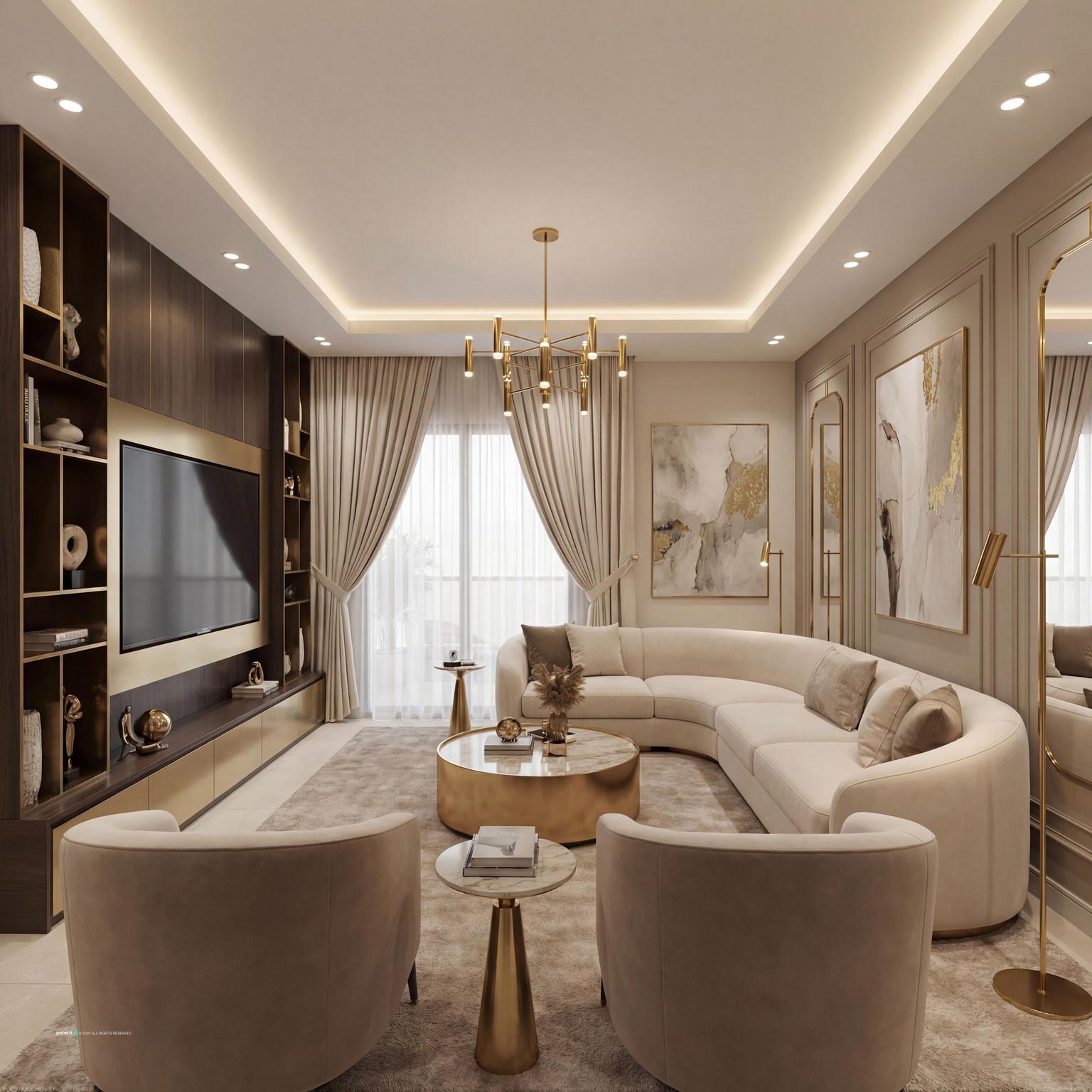 Warm Beige Living Room Ideas - Elegant Design Concepts | Paintit.ai - 33