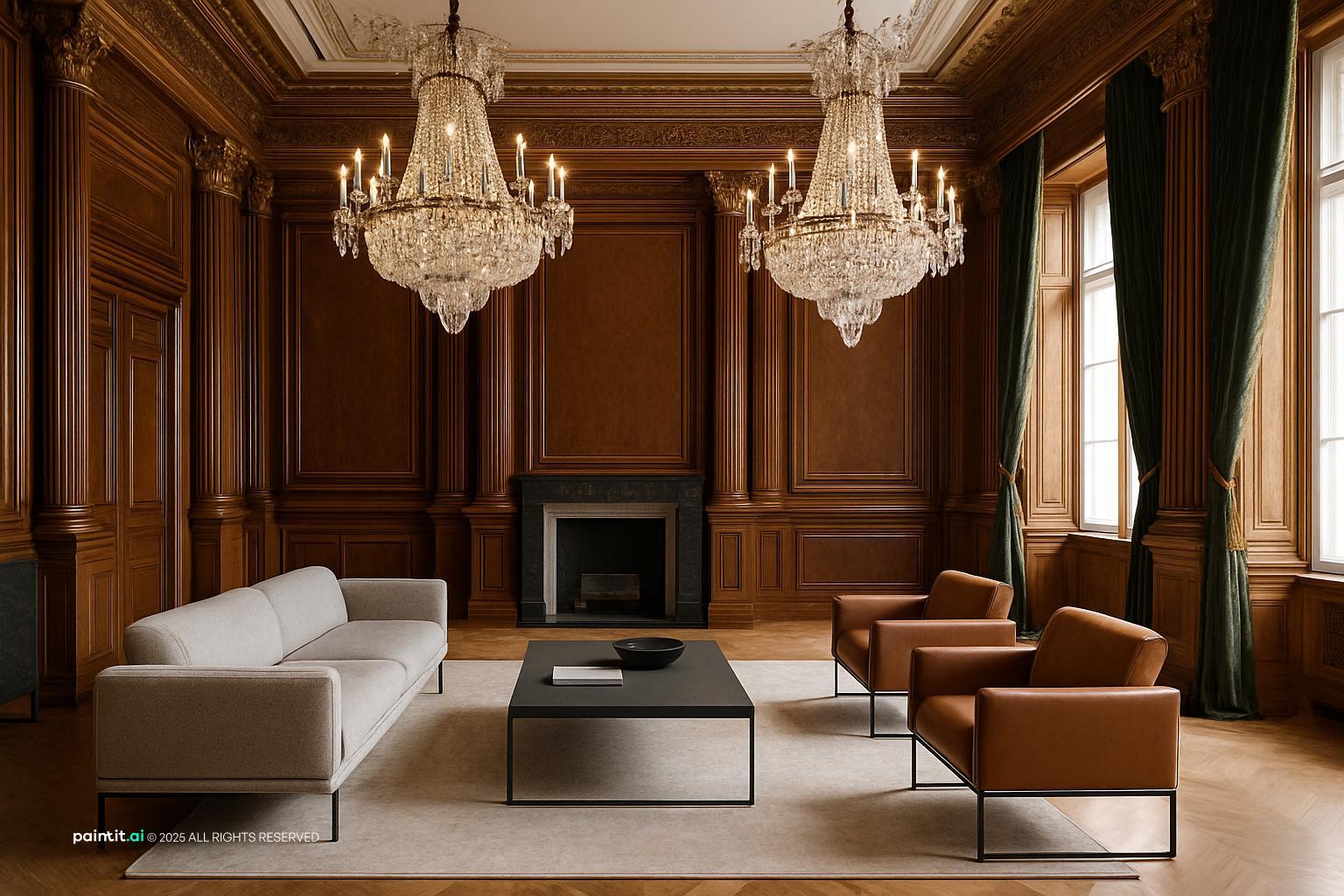 Wood Trim Living Room - Design Inspiration | Paintit.ai - 19