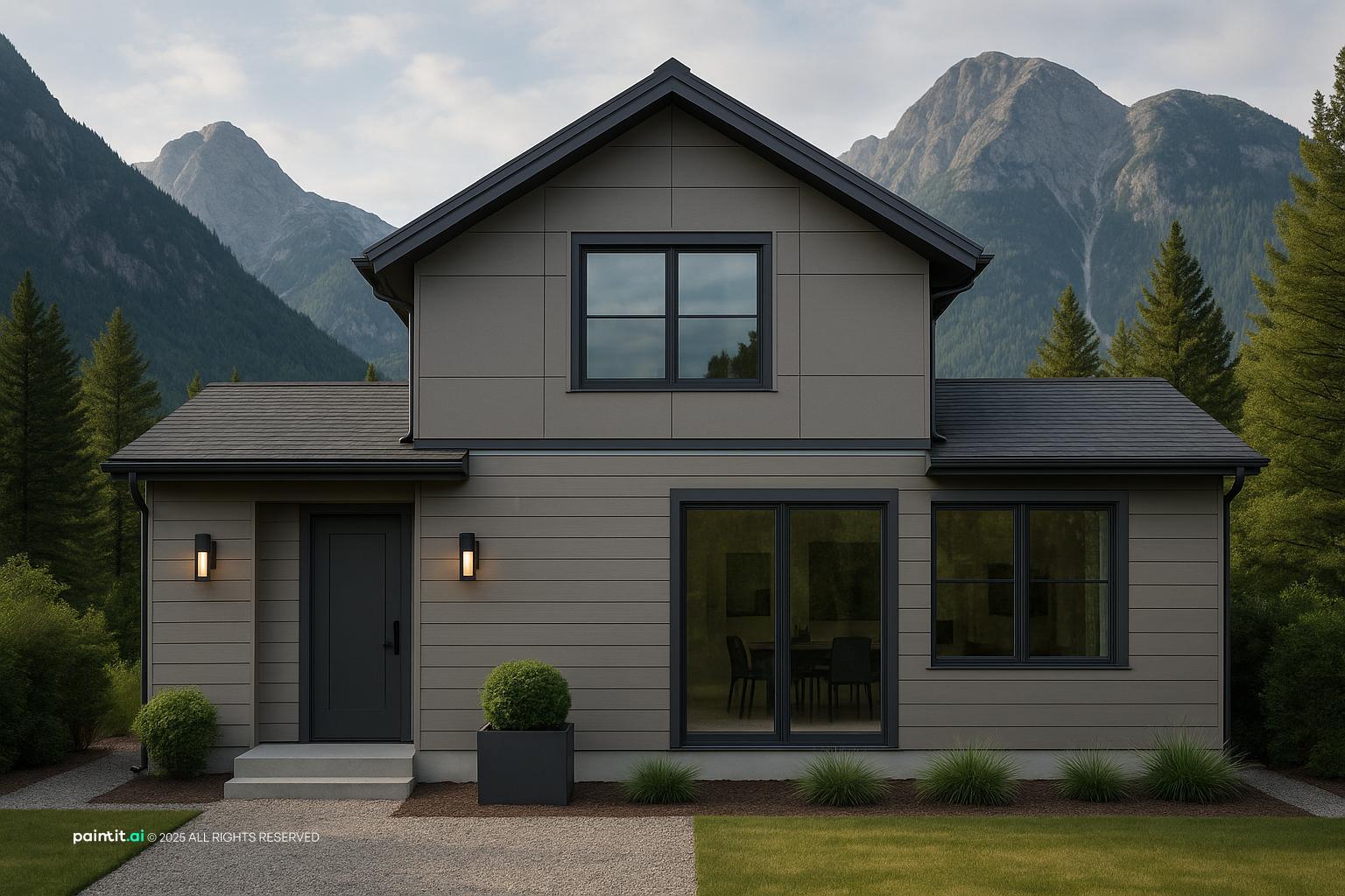 Mountain House Interior with vintage furniture and mixed classic and modern decor