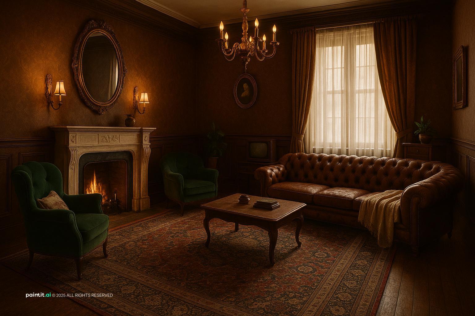 Middle Class 1940s Living Room - Vintage Home Inspiration | Paintit.ai - 14