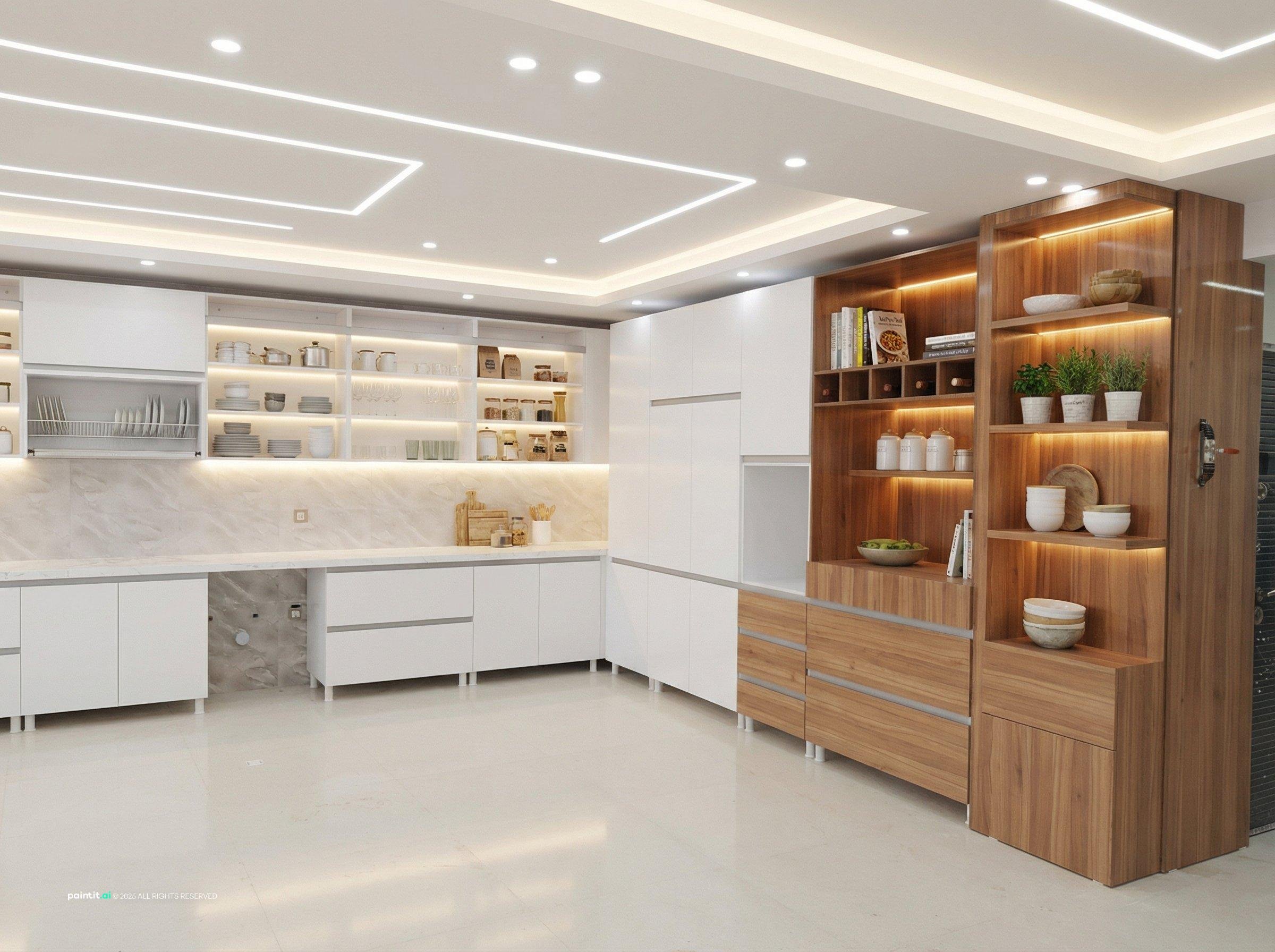 White Kitchen and Living Room: Elegant Interiors | Paintit.ai - 39