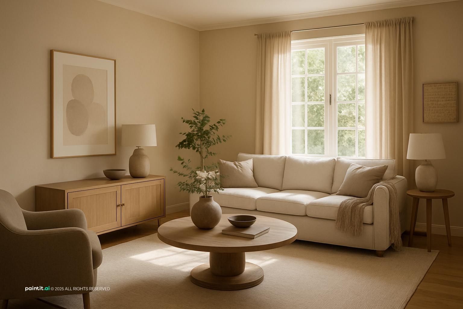 Warm Beige Living Room Ideas - Elegant Design Concepts | Paintit.ai - 10