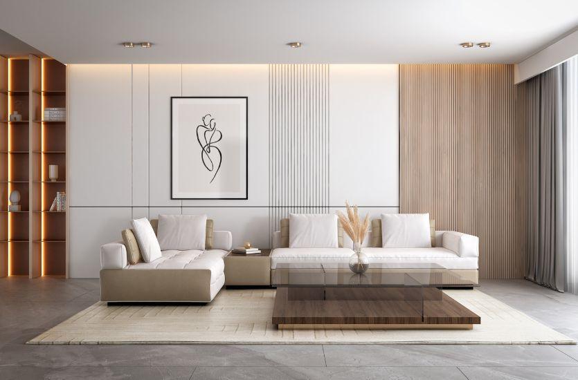 White Wood Paneling Living Room - Design Ideas & Style Guide | Paintit.ai - 1