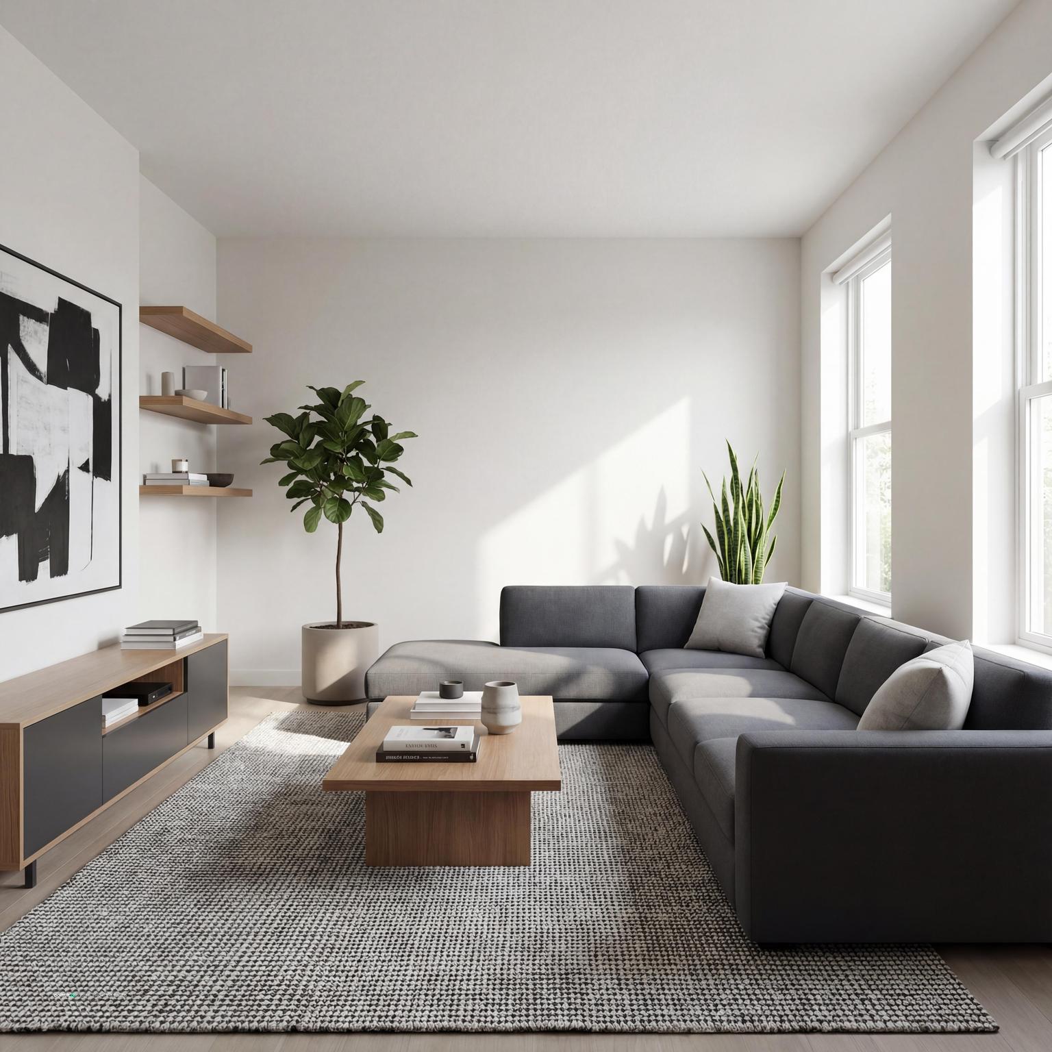 Minimalist living room design ideas, emphasizing functional furniture and uncluttered spaces for a very small living room.