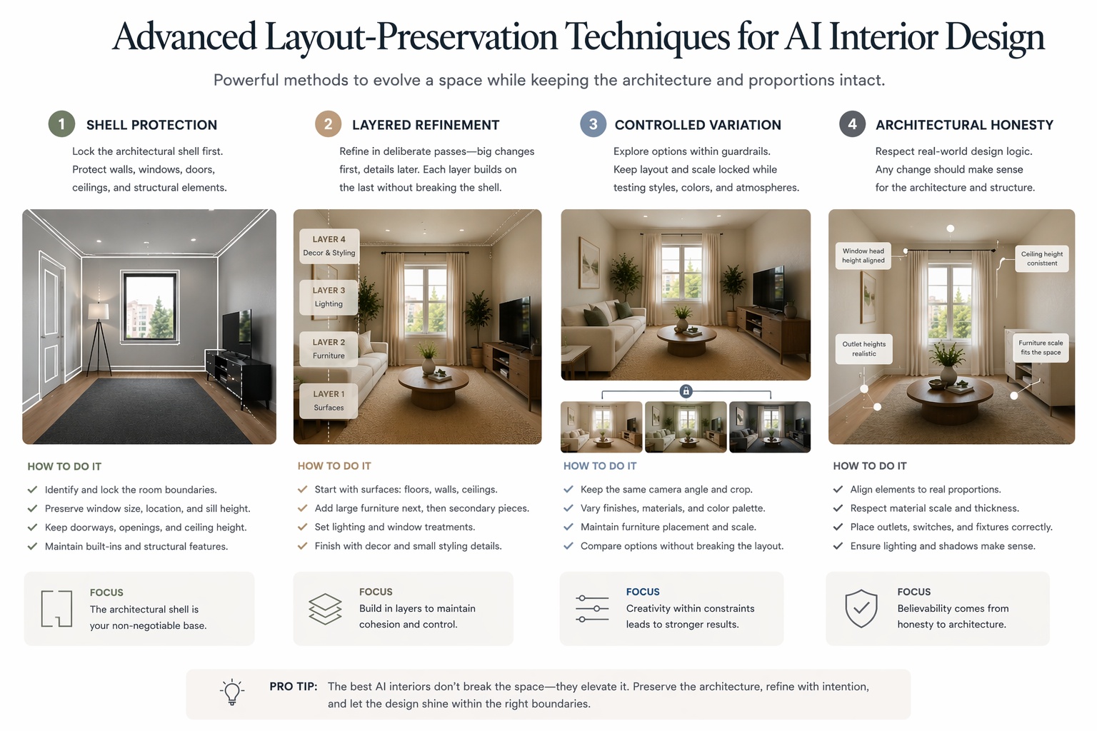 Advanced techniques for preserving room layout and architecture while refining design direction in Paintit.ai