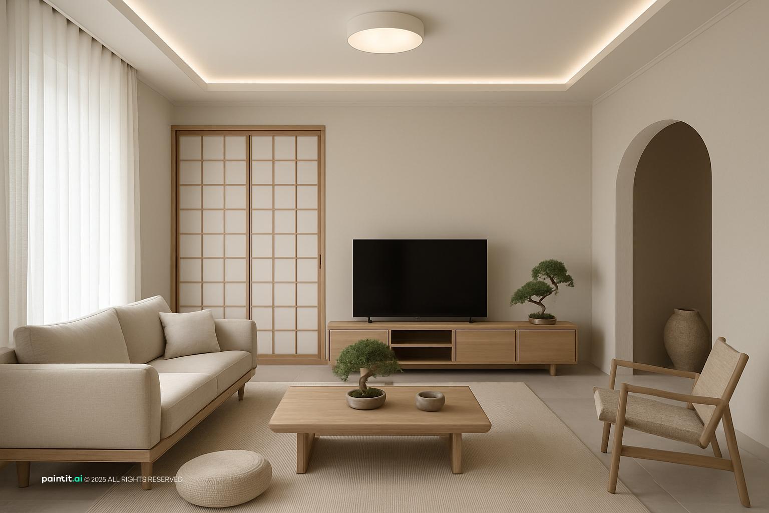 Zen Garden Living Room - Serene Interior Design | Paintit.ai - 31