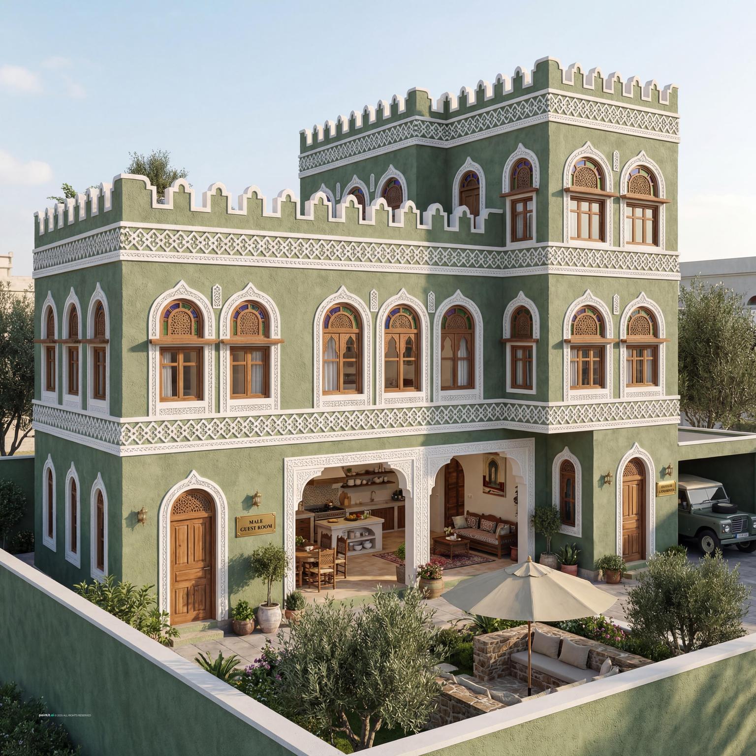 Stunning Yemeni-Style Home Design: a world away from a 'white trash living room' concept.