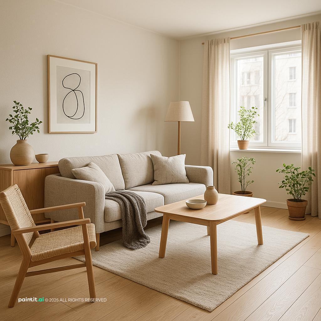 Rustic Scandinavian Living Room - Design Concepts | Paintit.ai - 6