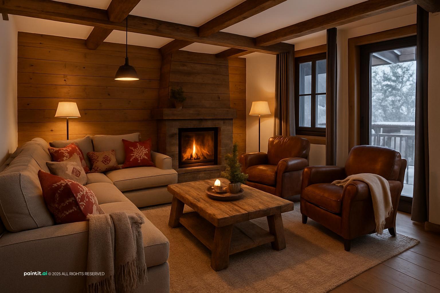Log Cabin Living Room - Design Ideas | Paintit.ai - 21