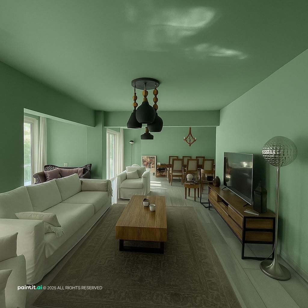 Sage Green and Cream Living Room - Sophisticated Design Ideas | Paintit.ai - 11