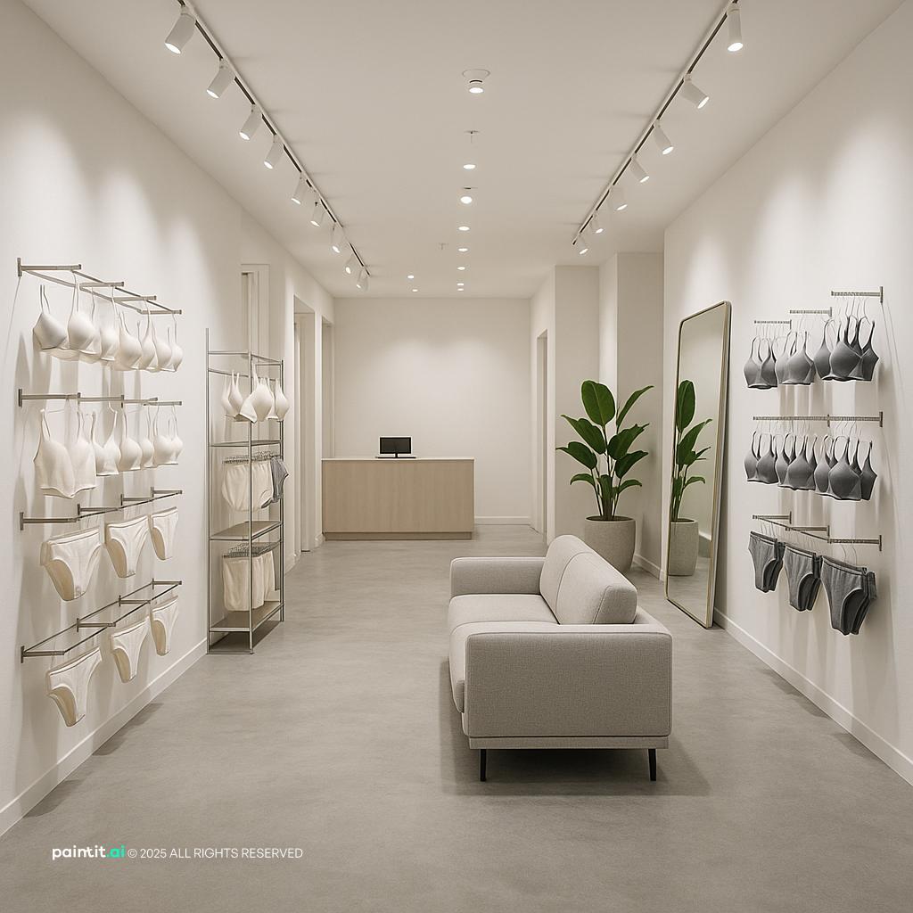 Compact retail shop with clear display layout
