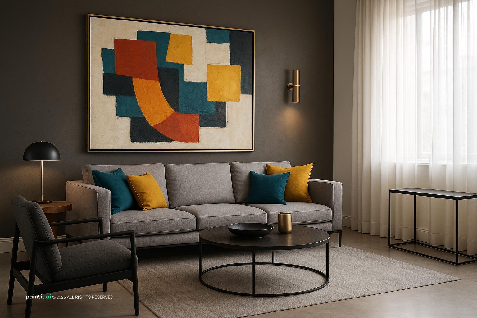 Stylish Modern Living Room Design with Soft Textiles showing soft textiles, metal accents, clean-lined furniture for Neutral Living Room Ideas.