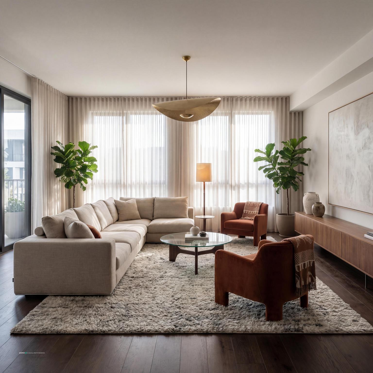 Luxurious spacious white marble living room design, offering grand scale, refined decor, and an inviting, upscale ambiance.