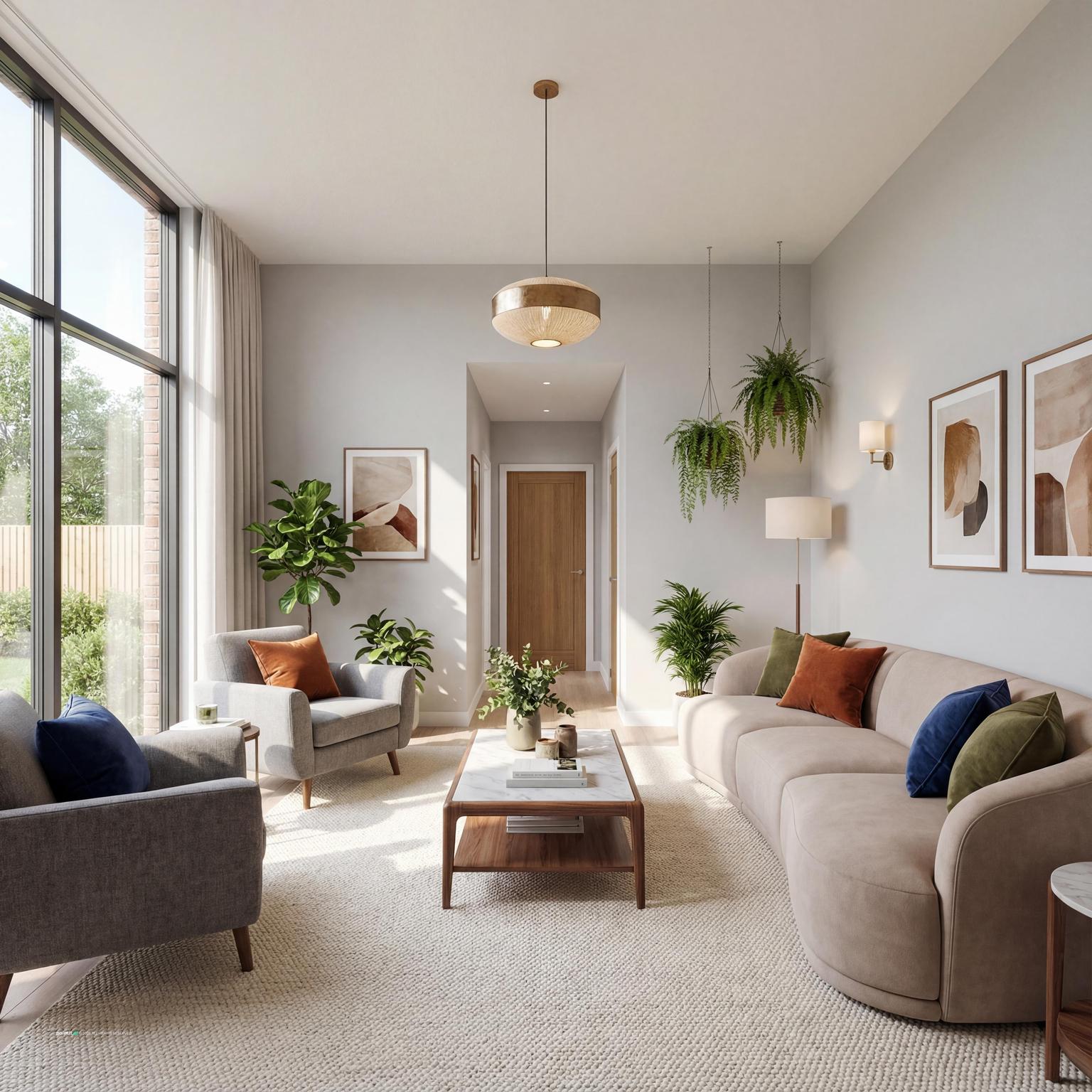 Stunning modern open-plan house design, showcasing innovative double living room ideas to create functional, stylish zones.