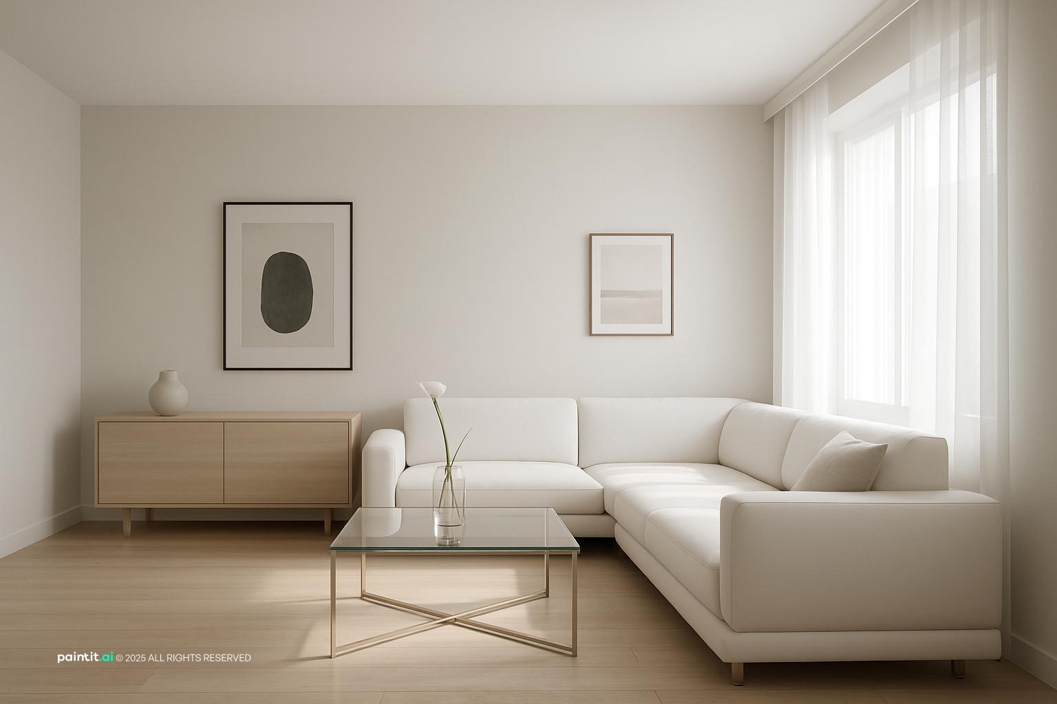 White Gray Brown Living Room - Design Ideas | Paintit.ai - 19