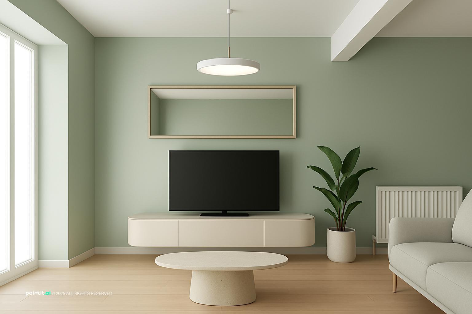 Sage Green and Cream Living Room - Sophisticated Design Ideas | Paintit.ai - 15