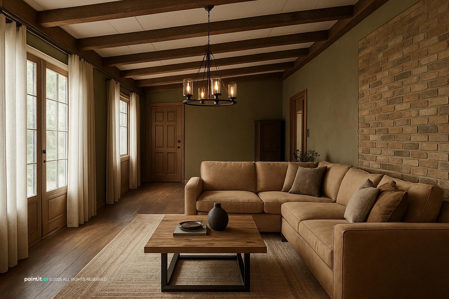 Brown and Beige Living Room Ideas: Elegant Design Concepts | Paintit.ai - 34