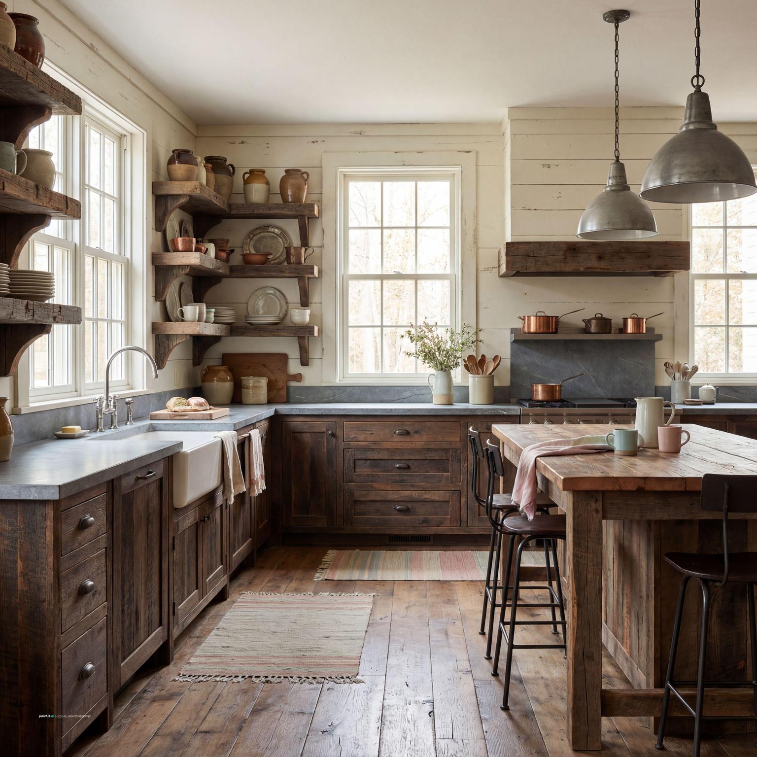 Charming Rustic Farmhouse Kitchen 2 for Country Style Interior Design Characteristics