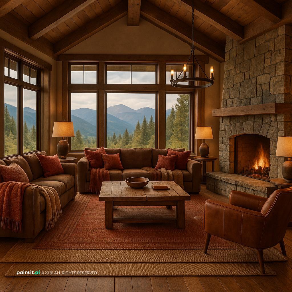 Cozy Modern Mountain Great Room for Pacific Northwest Interior Design Style