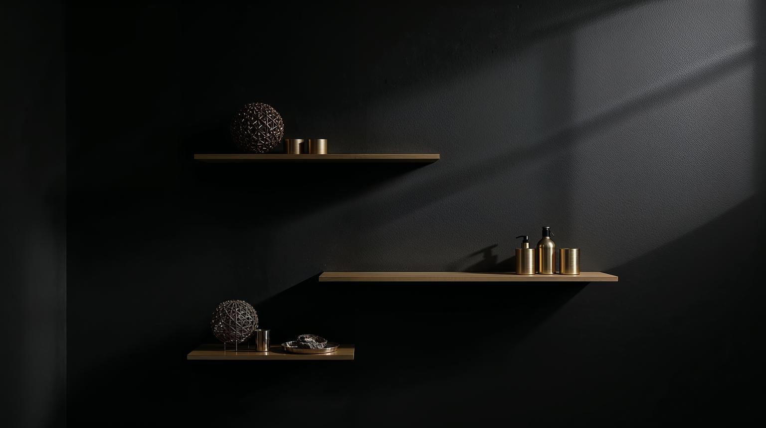 Matte Black Walls with Gold Decor
