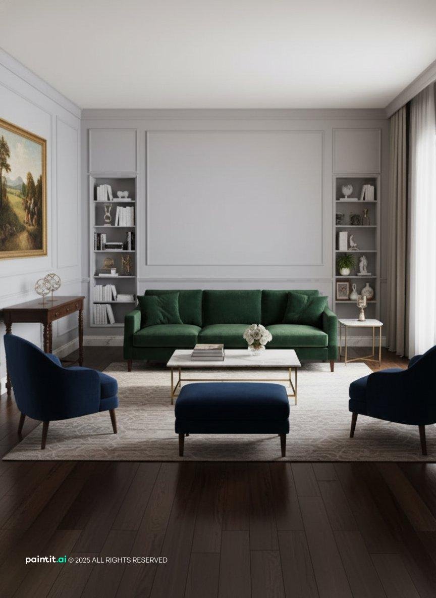 White Marble Living Room - Elegant Design Concepts | Paintit.ai - 22