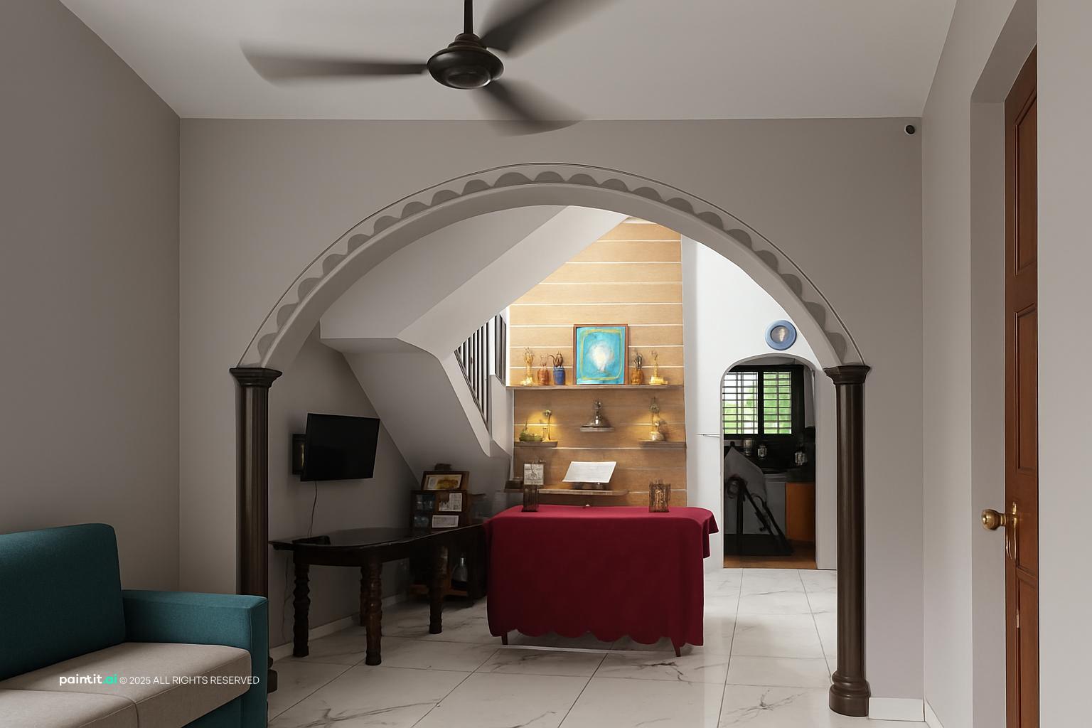 White Gray Brown Living Room - Design Ideas | Paintit.ai - 24